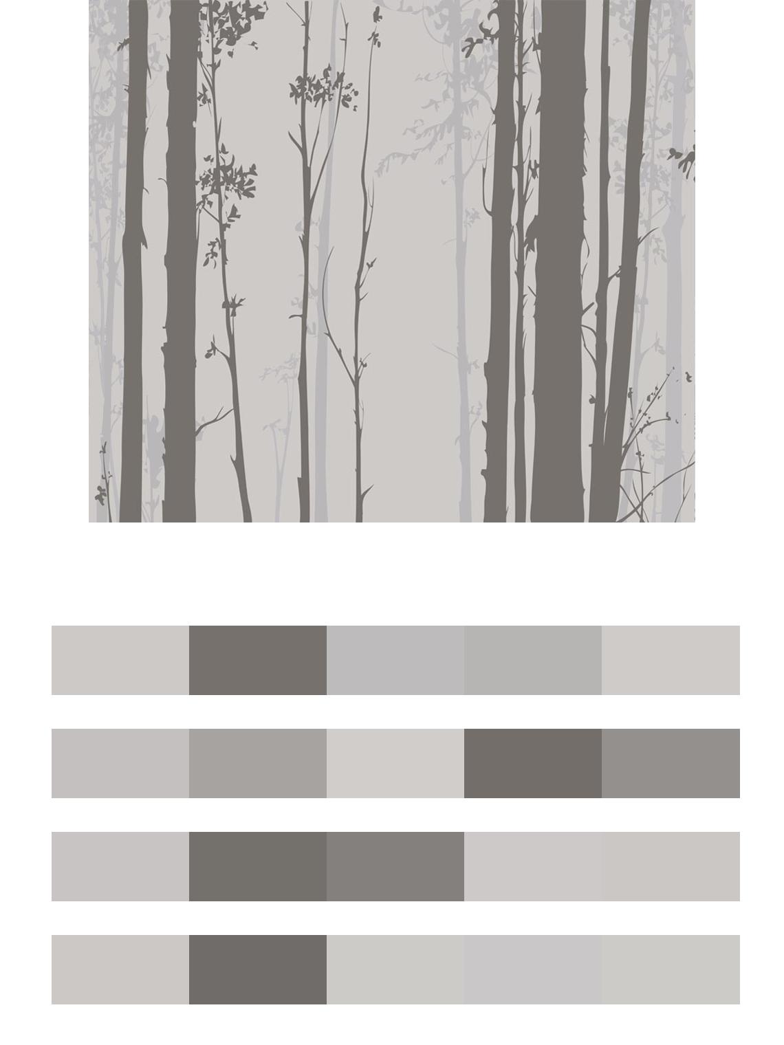 Серый лес цвета